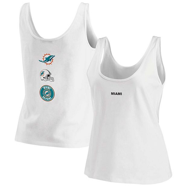 Women's WEAR by Erin Andrews White Miami Dolphins Team Scoop Neck Tank Top