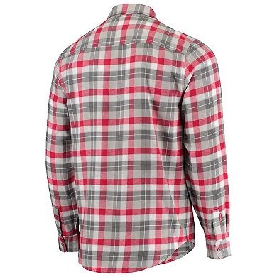 Men's Antigua Red/White St. Louis Cardinals Ease Flannel Button-Up Long Sleeve Shirt
