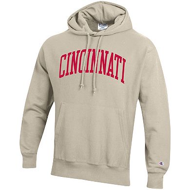 Men's Champion Heathered Oatmeal Cincinnati Bearcats Cincy Arch Pullover Hoodie