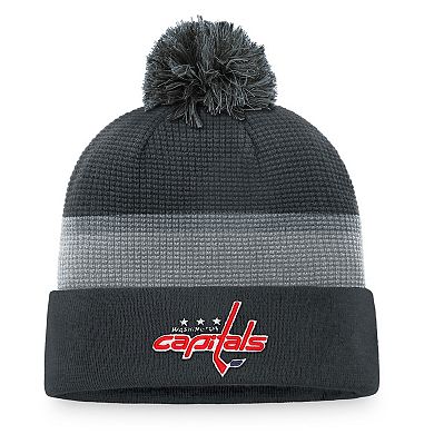 Men's Fanatics Branded Charcoal Washington Capitals Authentic Pro Home Ice Cuffed Knit Hat with Pom