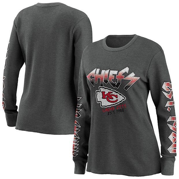 Women's WEAR by Erin Andrews Gray Kansas City Chiefs Long Sleeve