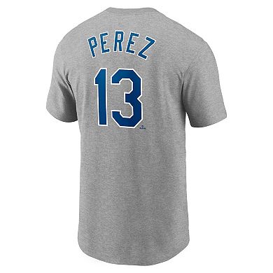 Men's Nike Gray Salvador Pérez Kansas City Royals 2022 Name & Number T-Shirt