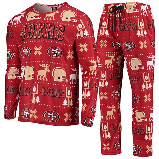 San Francisco 49ers FOCO Team Ugly Pajama Set - Scarlet