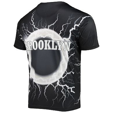 Men's FISLL Black Brooklyn Nets Tornado Bolt T-Shirt