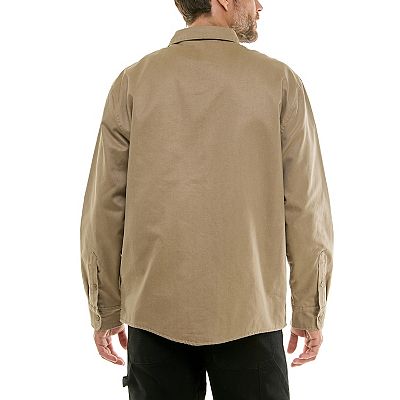 Men's Hallstatt Sueded Woven Shirt Jacket with Flannel Plaid Lining