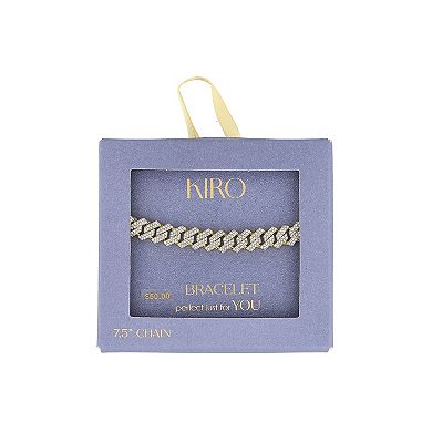 KIRO 10 mm Curb Chain Bracelet with Crystals
