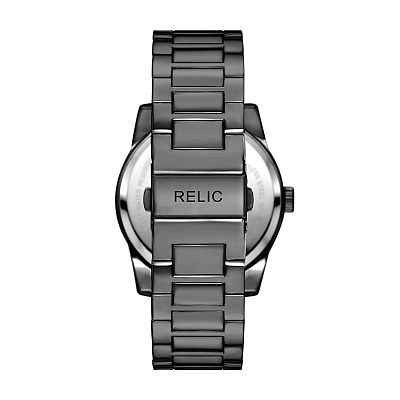 Fossil Relic Men\'s Analog Wristwatch Gray Metal Band Amazon.com: Relic by Fossil Men main image 4