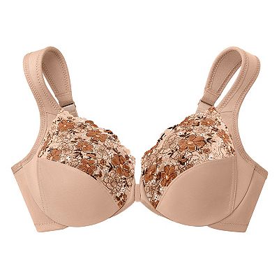 Glamorise Vrouwen Wonderwire voorsluiting beha met onderdraad #1245, Zwart, 90D