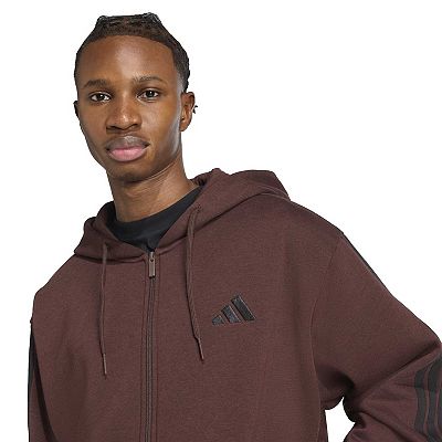 Men's adidas Essentials 3-Stripes Fleece Zip-Up Graphic Hoodie