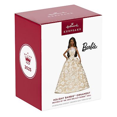 sachin and babi light blue dress Black Holiday Barbie 2025 Hallmark Keepsake Christmas Ornament