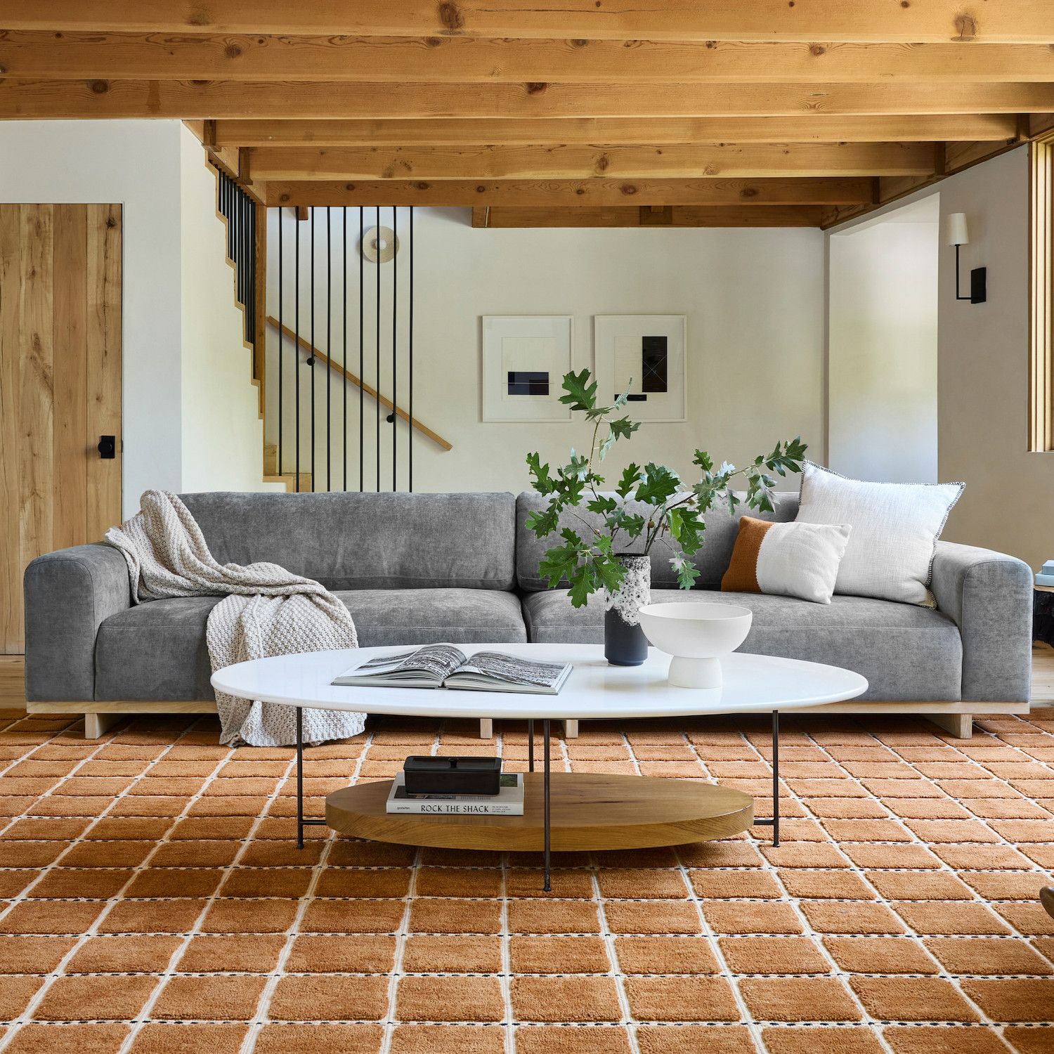 Emily Henderson x Rugs USA Gretchen Checked Wool Area Rug - Thumbnail 2