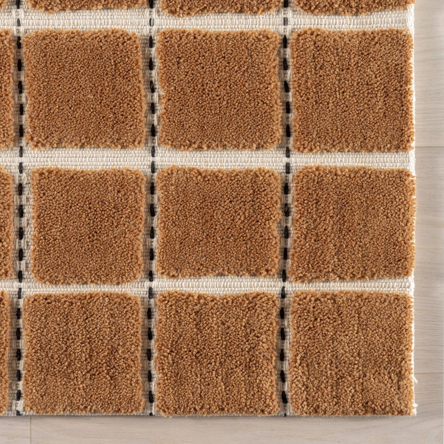 Emily Henderson x Rugs USA Gretchen Checked Wool Area Rug - Thumbnail 4