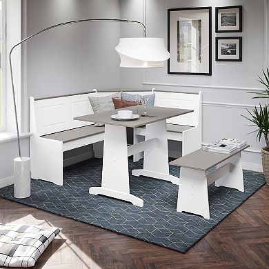 Linon Ardmore Nook Eat-In Kitchen Table & Bench 5-piece Set