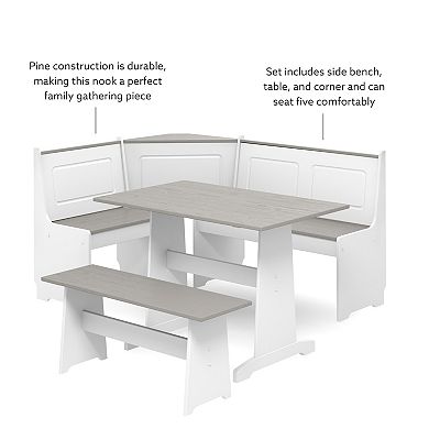 Linon Ardmore Nook Eat-In Kitchen Table & Bench 5-piece Set