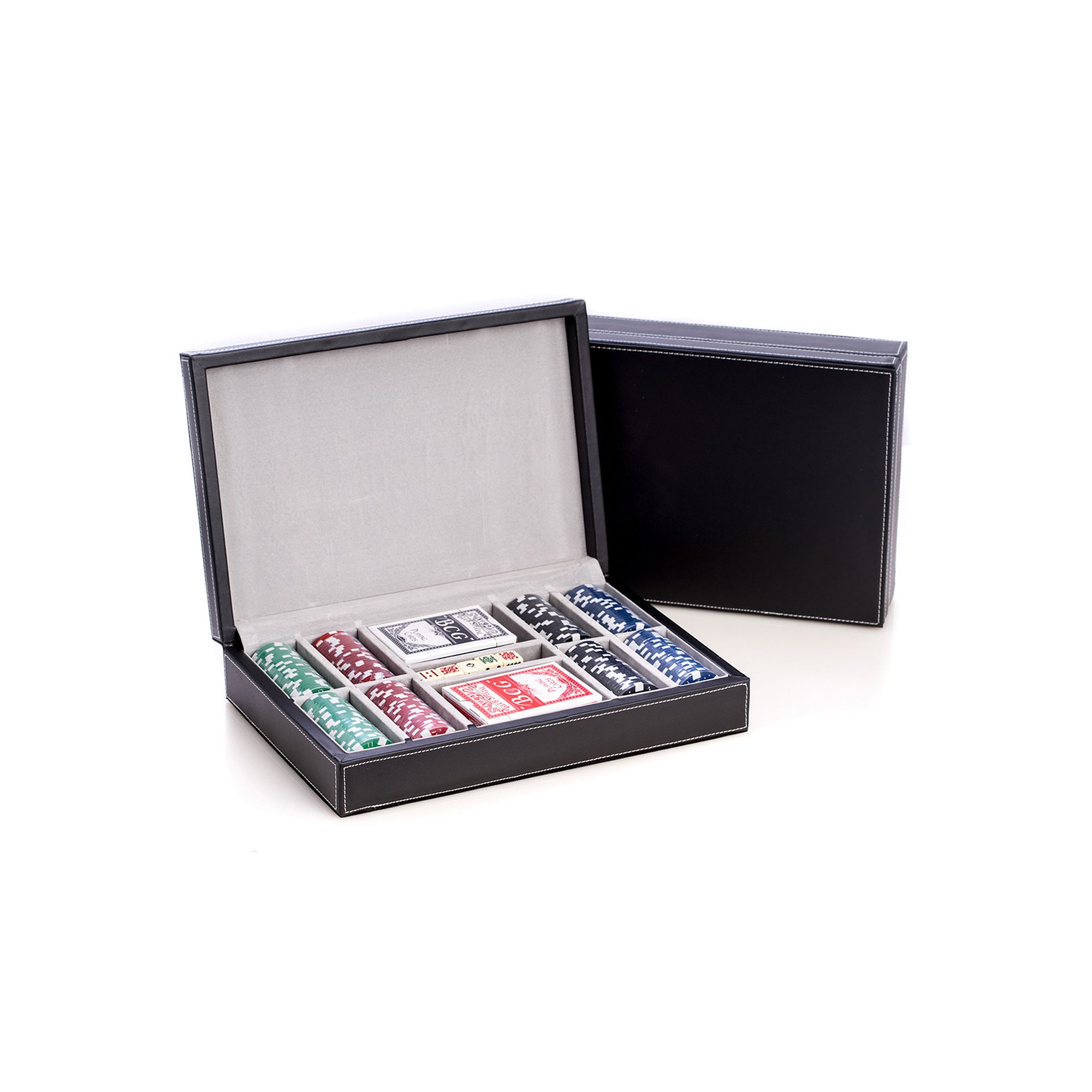 Leather Case Poker Set, Black