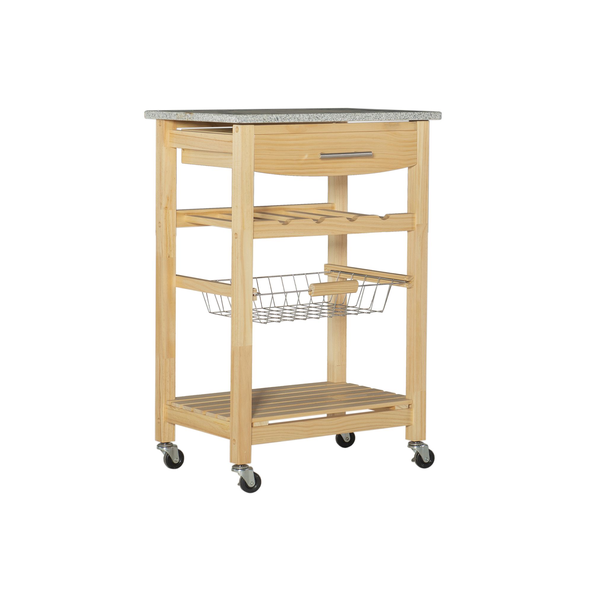 Linon Kitchen Island Granite Top, Multicolor