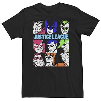 Big & Tall DC Comics Justice League Retro Faces Tee