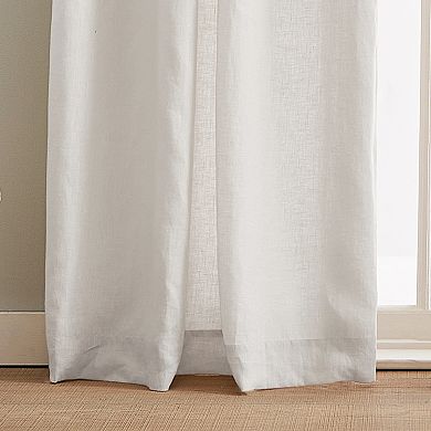 Peri 100% Linen Backtab Lined 2-panel Window Curtain Set