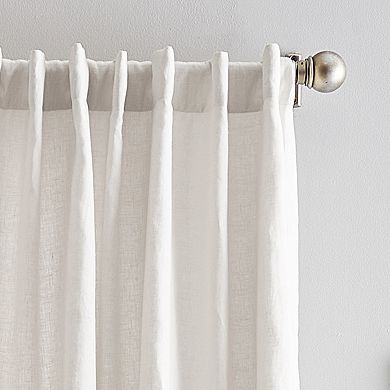 Peri 100% Linen Backtab Lined 2-panel Window Curtain Set