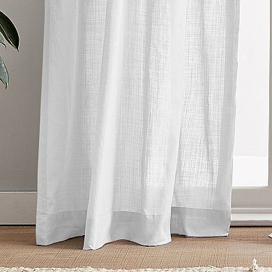 Peri Cotton Sheer Tietab 2-panel Window Curtain Set