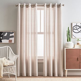 Peri Cargo Stripe Grommet 2-panel Window Curtain Set