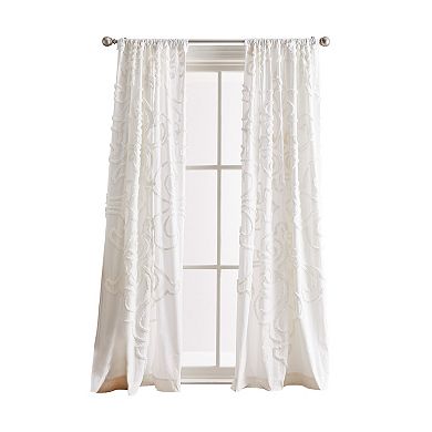 Peri Gates Tufted Chenille Poletop Winter 2-panel Window Curtain Set