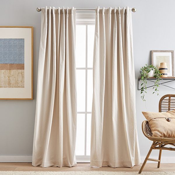 Peri Sanctuary Backtab Lined 2-panel Window Curtain Set