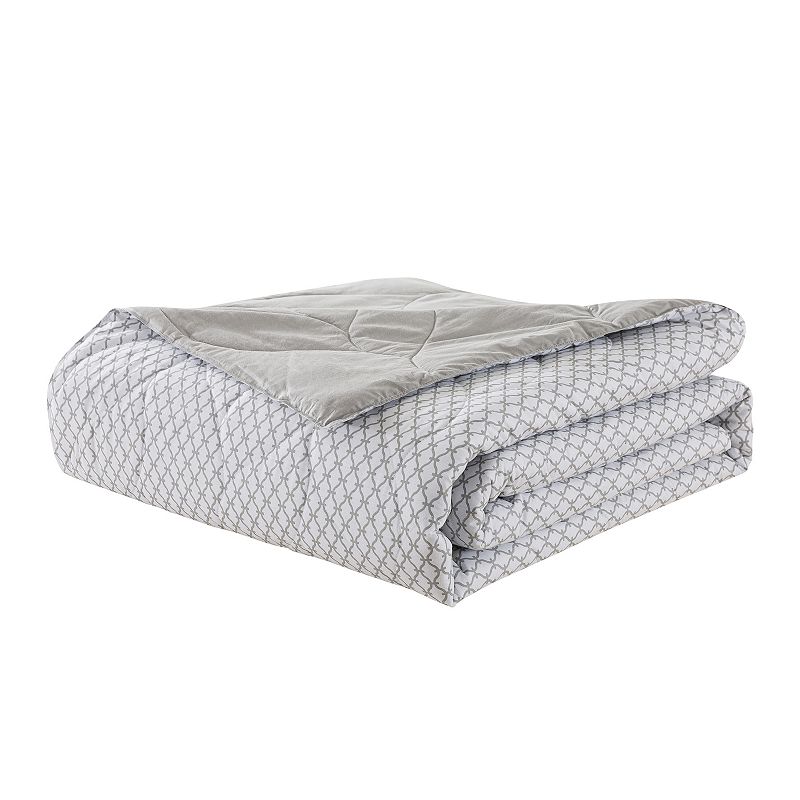 Waverly Cotton Reversible Blanket, White, Full/Queen
