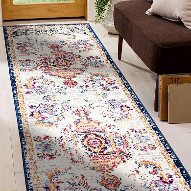World Rug Gallery Bohemian Vintage Medallion Traditional Design Rug