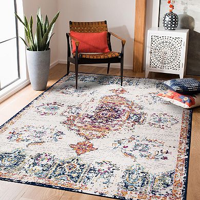 World Rug Gallery Bohemian Vintage Medallion Traditional Design Rug