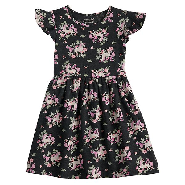 Toddler Girl Jumping Beans® Flounce Sleeve Floral Skater Dress
