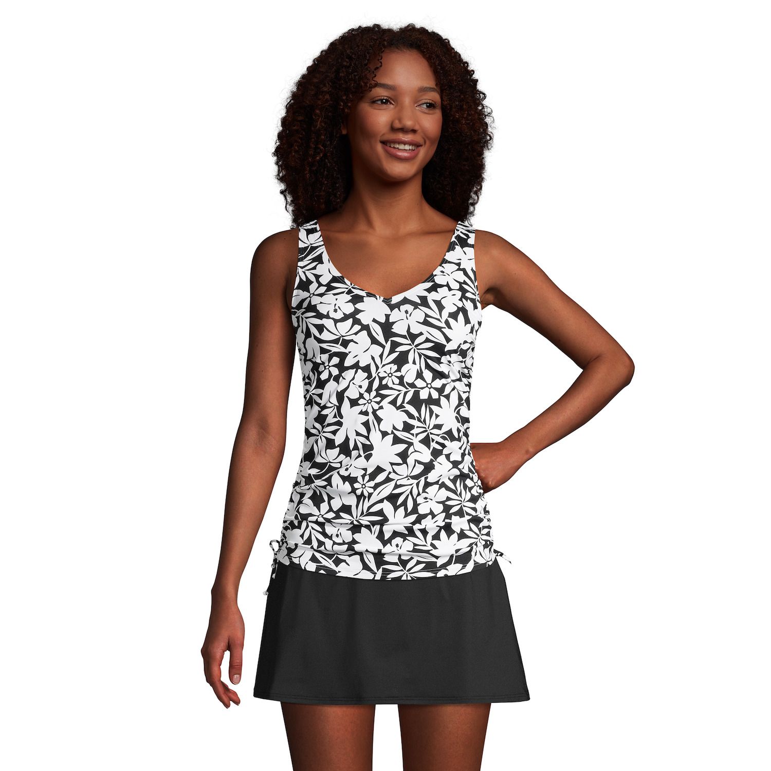 Image for Lands' End Women's Print UPF 50 V-neck Underwire Tankini Top at Kohl's.