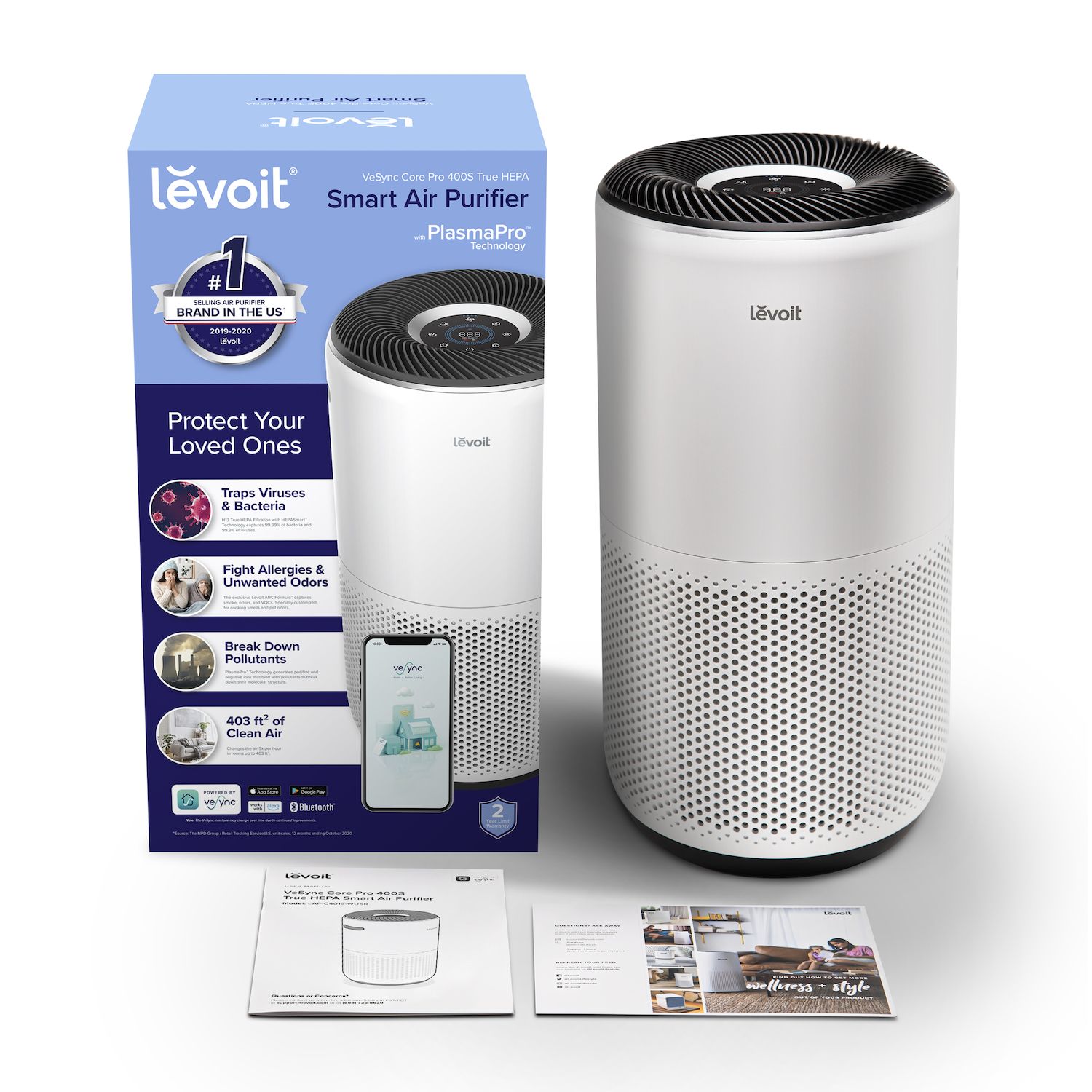 Levoit PlasmaPro 400S-P Smart Activated Carbon Tower Air Purifier - Thumbnail 3