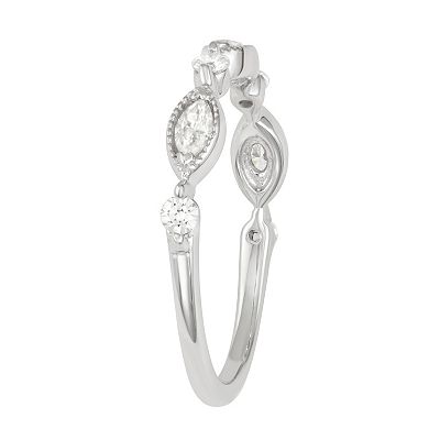 Charles & Colvard 14k White Gold 1/3 Carat T.W. Lab-Created Moissanite Marquise Ring