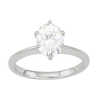 Charles & Colvard 14k White Gold 2 1/10 Carat T.W. Lab-Created Moissanite Oval Solitaire Engagement Ring