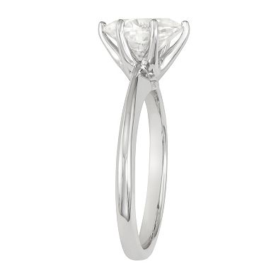 Charles & Colvard 14k White Gold 2 1/10 Carat T.W. Lab-Created Moissanite Oval Solitaire Engagement Ring