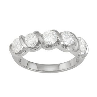 Charles & Colvard 14k White Gold 1 1/6 Carat T.W. Lab-Created Moissanite Twist Ring