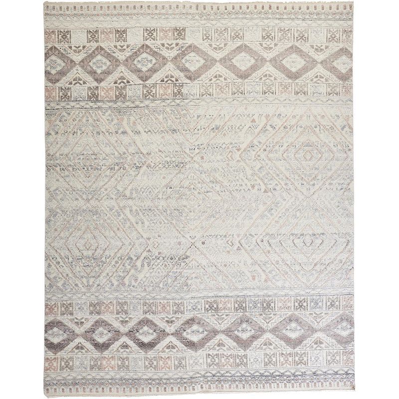 Weave & Wander Eckhart Nomadic Diaimond Pattern Rug, Beig/Green, 8X10 Ft