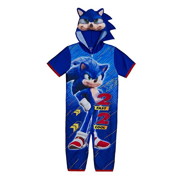 Boys 4-10 Sonic the Hedgehog 2 Fast, 2 Cool Hooded Character Romper