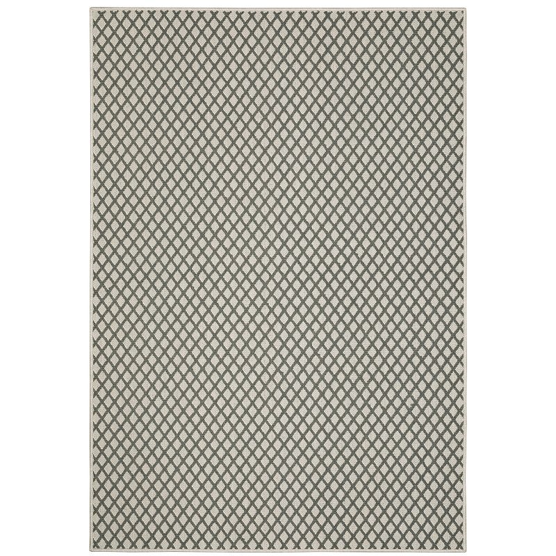 StyleHaven Trevor Corner Detail Bordered Indoor Outdoor Rug, Beig/Green, 10X13 Ft