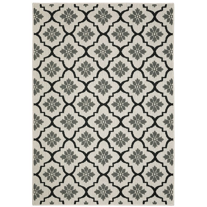 StyleHaven Trevor Distressed Lines Indoor Outdoor Rug, Beig/Green, 10X13 Ft