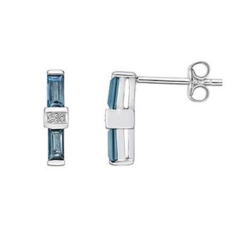 Gemminded Sterling Silver London Blue & White Topaz Earrings