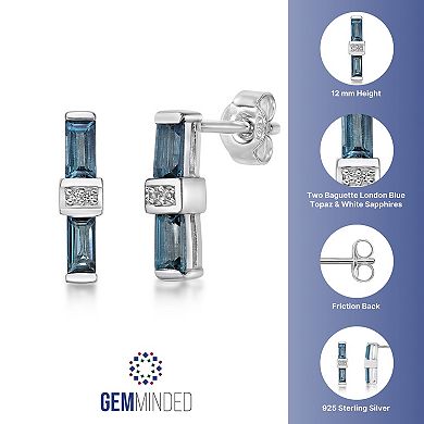 Gemminded Sterling Silver London Blue & White Topaz Earrings