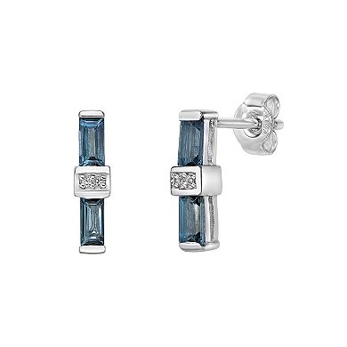 Gemminded Sterling Silver London Blue & White Topaz Earrings