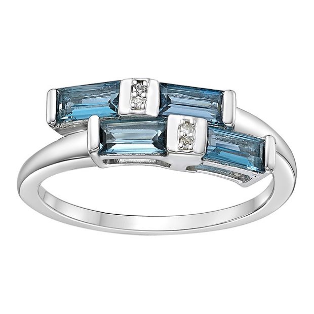 Gemminded Sterling Silver Blue & White Topaz Ring, Women's, Size: 5