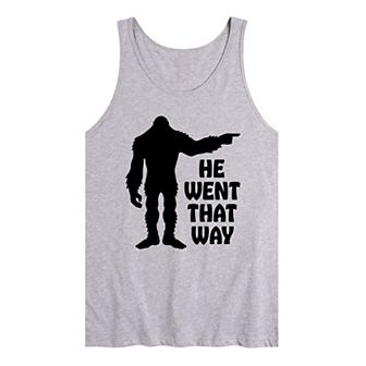 Men's Sasquatch He Went That Way Tank Top