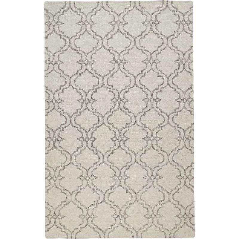 Weave & Wander Veran Ornamental Trellis Print Area Rug, Grey, 5X8 Ft