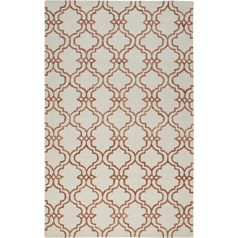 Weave & Wander Veran Ornamental Trellis Print Area Rug, Orange, 8X10 Ft