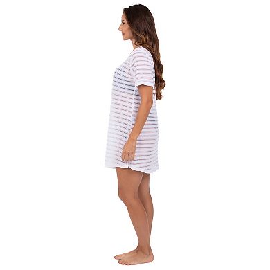 Women's Portocruz Sheer Stripe Swim Cover-Up Tunic