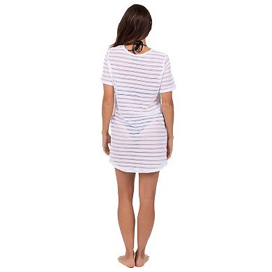 Women's Portocruz Sheer Stripe Swim Cover-Up Tunic